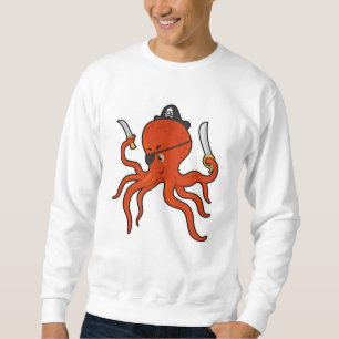 Octopus as Pirate with Sword & Knife Sweatshirt