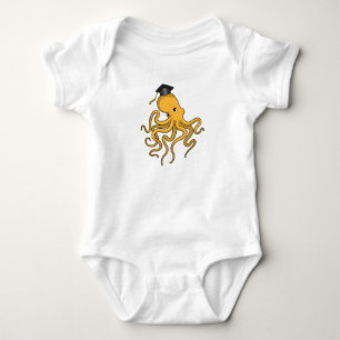 Octopus as Student with Diploma Baby Bodysuit