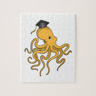 Octopus as Student with Diploma Jigsaw Puzzle