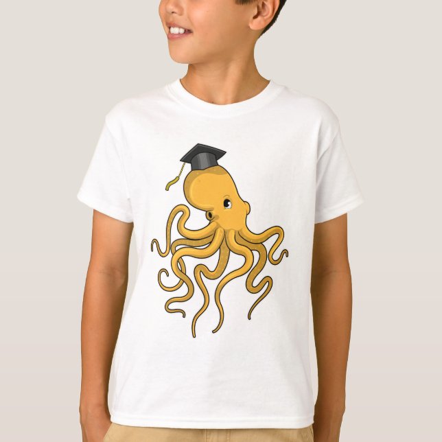 Octopus as Student with Diploma T-Shirt (Front)