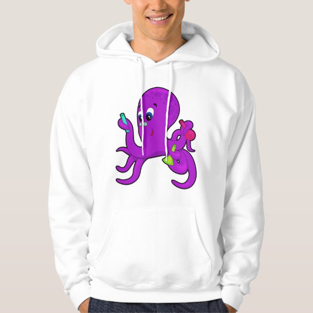Octopus as Teacher with Laboratory equipment Hoodie (Front)