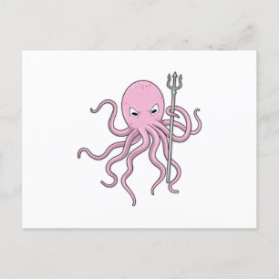 Octopus as Wizard with Trident Postcard