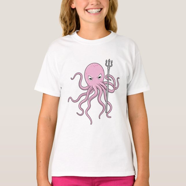 Octopus as Wizard with Trident T-Shirt (Front)