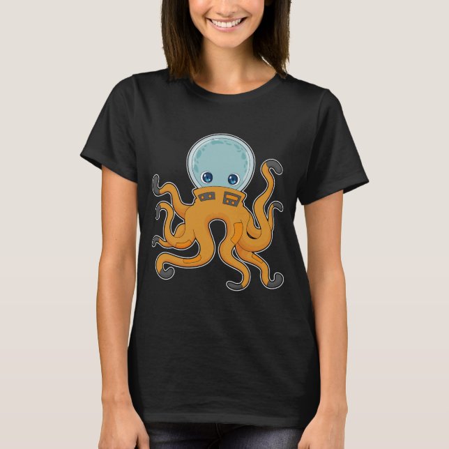 Octopus Astronaut Space T-Shirt (Front)