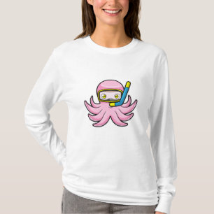 Octopus at Diving with Snorkel & Swimming goggles T-Shirt