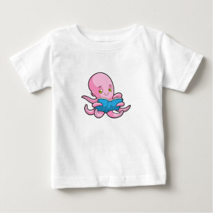 Octopus at Reading a Book Baby T-Shirt