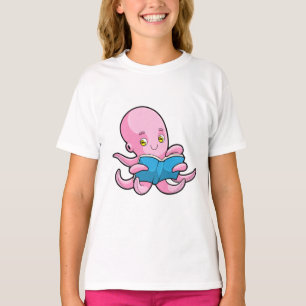 Octopus at Reading a Book T-Shirt