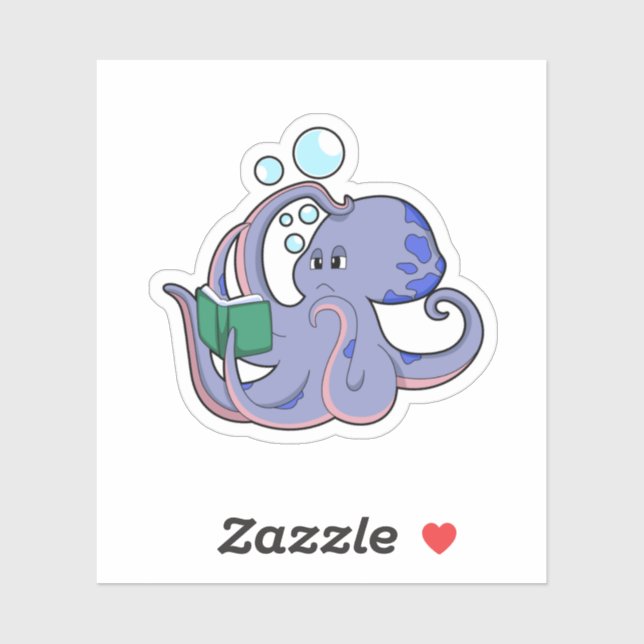 Octopus at Reading with Book (Sheet)