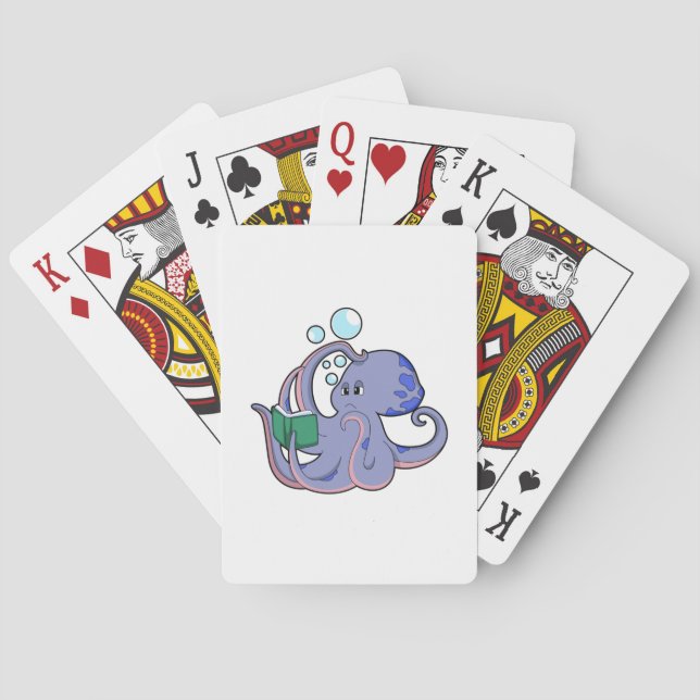 Octopus at Reading with Book Playing Cards (Back)