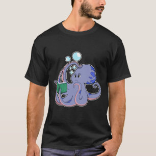 Octopus at Reading with Book T-Shirt
