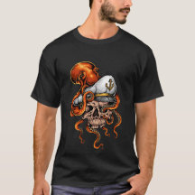 Octopus Attack Captains Skull Nautical