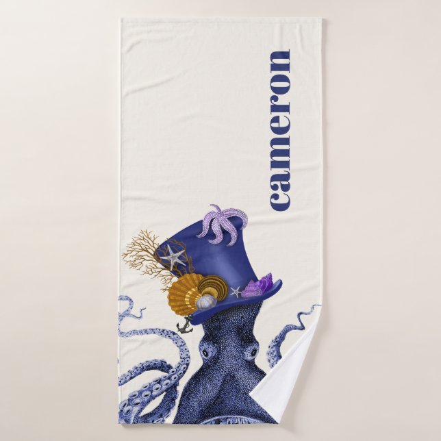 Octopus avec Casquette nautique (Serviette de bain)