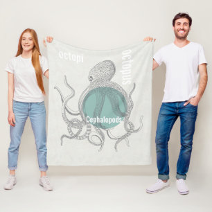 Octopus Baby Boy Under the Sea Fleece Blanket