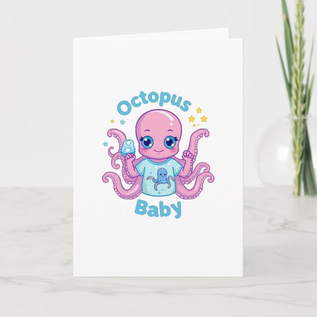 Octopus Baby Greeting Card (Front)