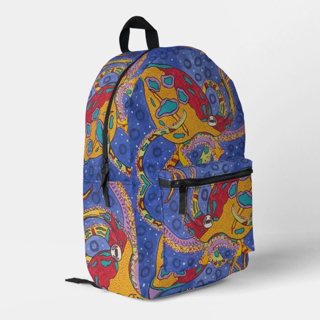 Octopus Back Pack Book Bag (Back Corner Left)