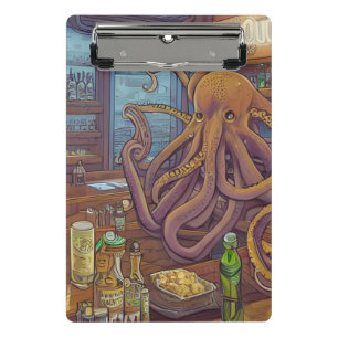 Octopus Bartender  Mini Clipboard