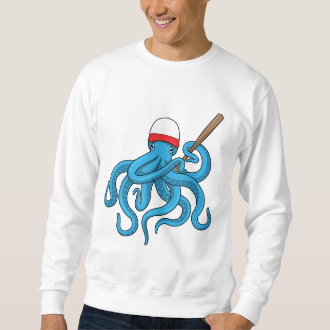 Octopus Baseball bat Baseball Sweatshirt (Front)