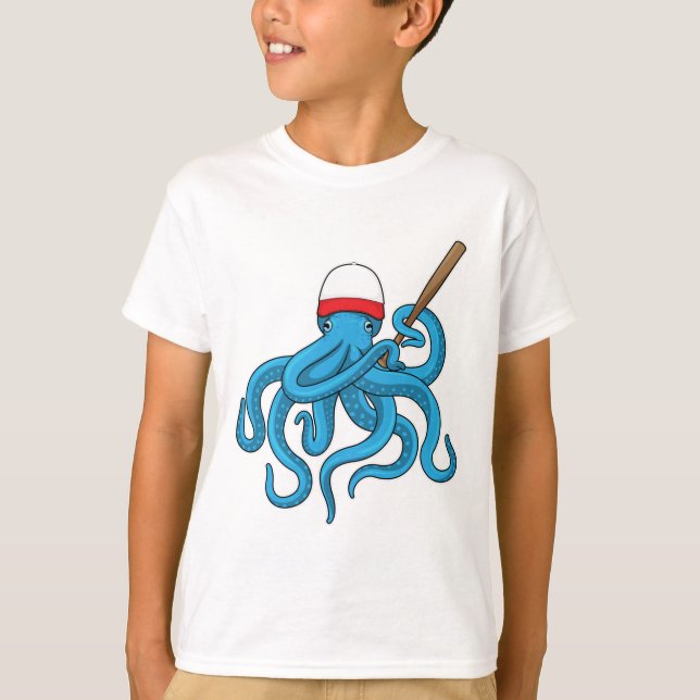 Octopus Baseball bat Baseball T-Shirt (Front)
