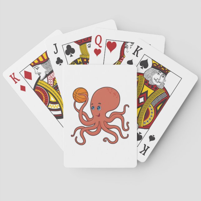 Octopus Basketball player Basketball Playing Cards (Back)