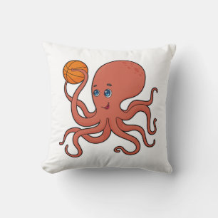 Octopus Basketball player Basketball Throw Pillow
