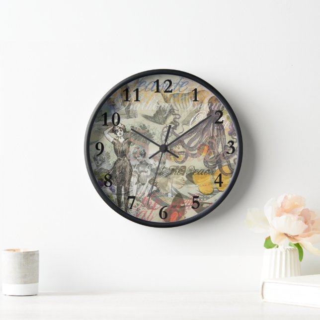 Octopus Beach Antique Coastal Steampunk Clock (Home)