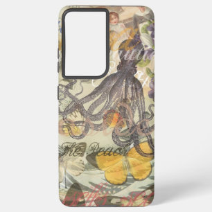 Octopus Beach Antique Coastal Steampunk Samsung Galaxy Case