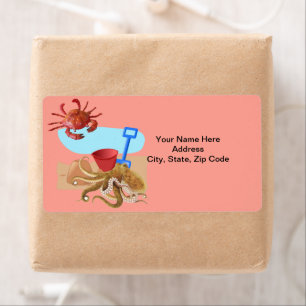 Octopus Beach Crab Labels