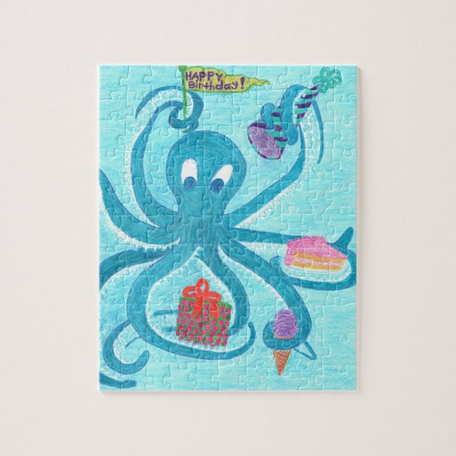 Octopus Birthday 8"x10" Puzzle (comes in Tin Box) (Vertical)