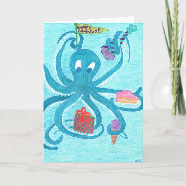 Octopus Birthday Card (Front)