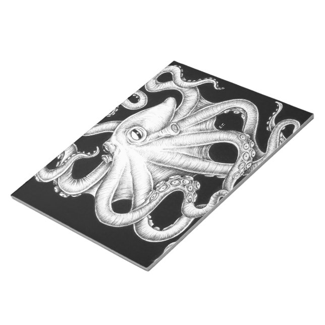 Octopus Black And White Ink Notepad (Angled)