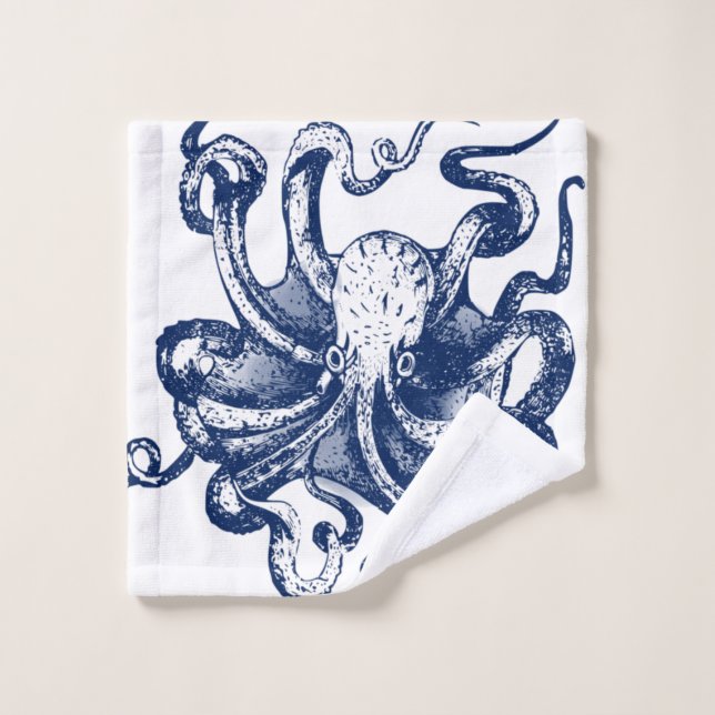 Octopus bleu (Gant de toilette)