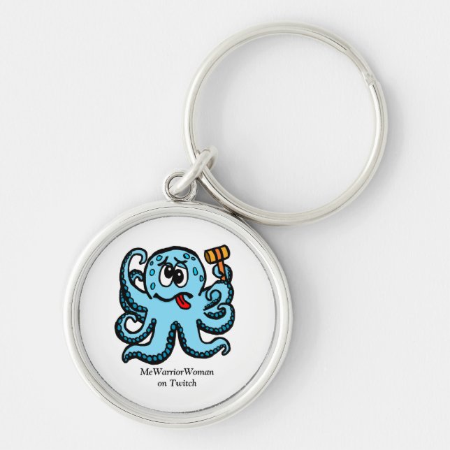 Octopus Bonk,  MeWarriorWoman on Twitch Keychain (Front)