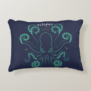 Octopus Cephalopod Tentacles Accent Pillow