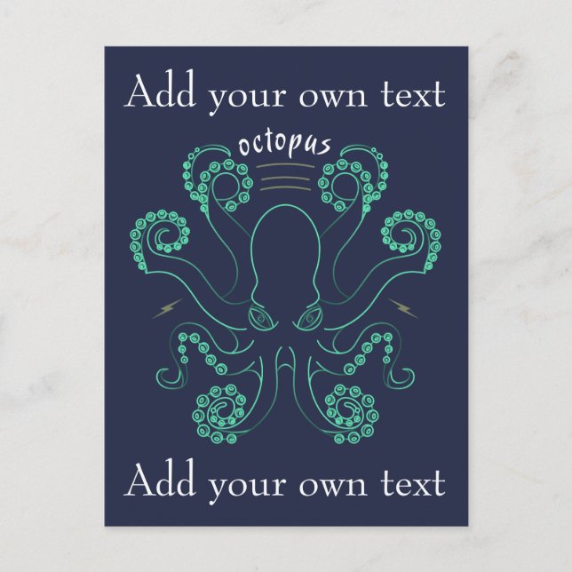 Octopus Cephalopod Tentacles Announcement Postcard (Front)
