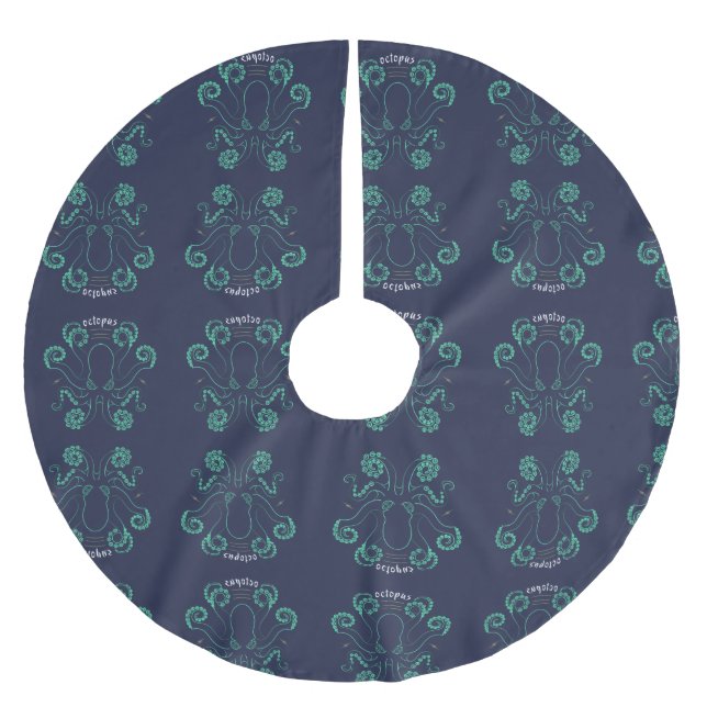 Octopus Cephalopod Tentacles Brushed Polyester Tree Skirt (Front)
