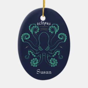 Octopus Cephalopod Tentacles Ceramic Ornament