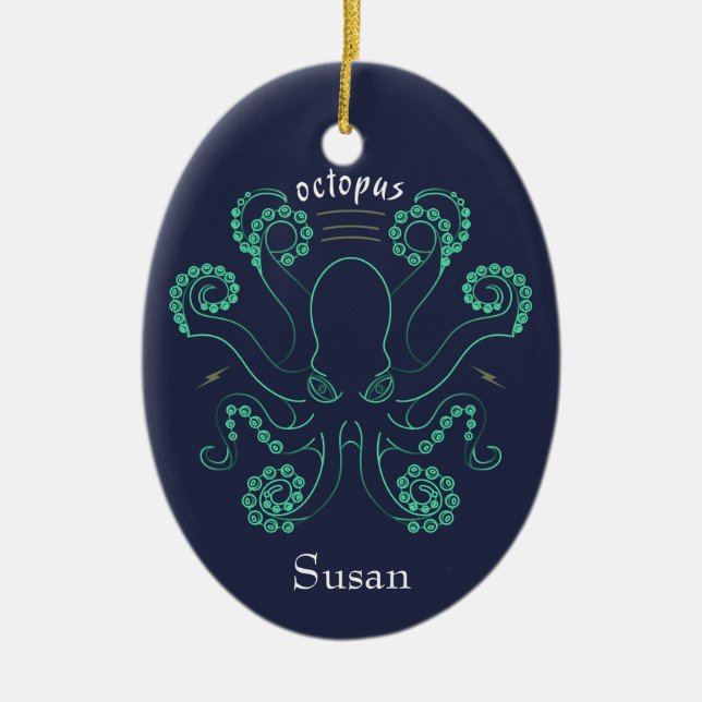 Octopus Cephalopod Tentacles Ceramic Ornament (Front)