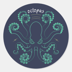 Octopus Cephalopod Tentacles Classic Round Sticker
