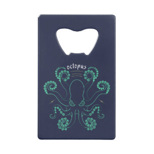 Octopus Cephalopod Tentacles Credit Card Bottle Opener