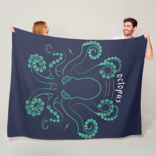 Octopus Cephalopod Tentacles Fleece Blanket