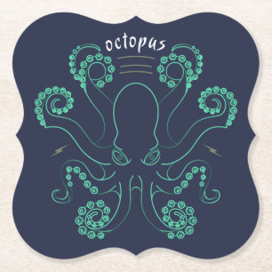 Octopus Cephalopod Tentacles Paper Coaster