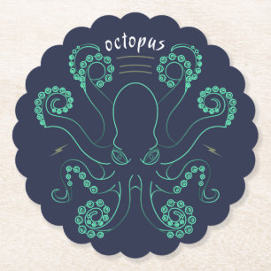 Octopus Cephalopod Tentacles Paper Coaster