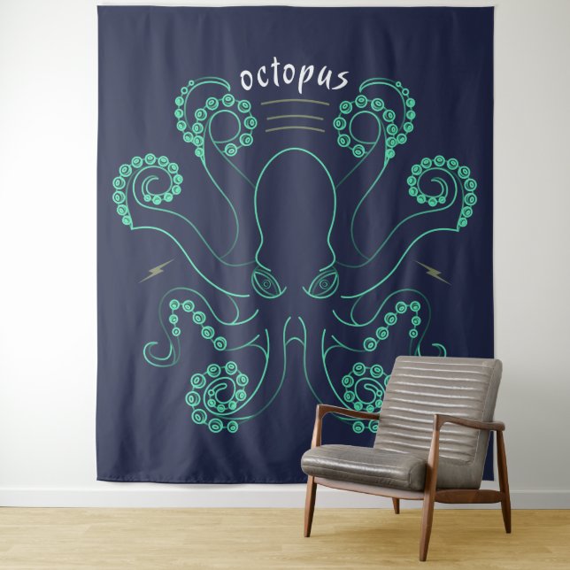 Octopus Cephalopod Tentacles Tapestry (In Situ)