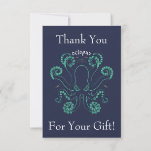 Octopus Cephalopod Tentacles Thank You Card