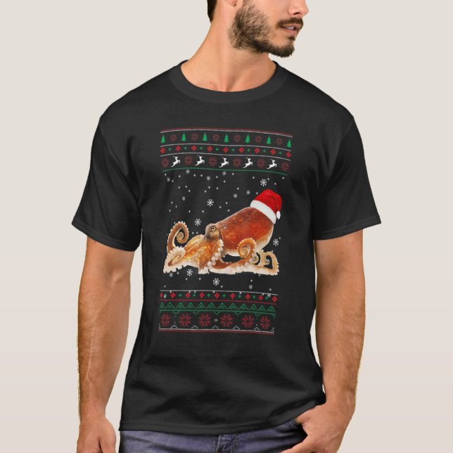 Octopus Christmas Pj Costume Party Pajama Octopus  T-Shirt (Front)