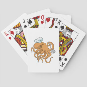 Octopus Cook Chef hat Playing Cards