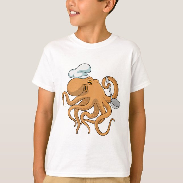 Octopus Cook Chef hat T-Shirt (Front)