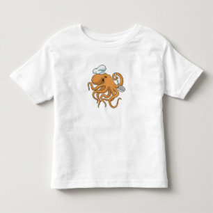 Octopus Cook Chef hat Toddler T-shirt