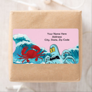 Octopus Crab Ocean Waves   Labels