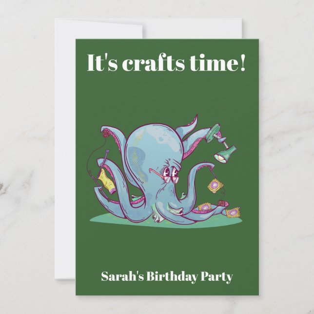 Octopus Crochet Invitation (Front)